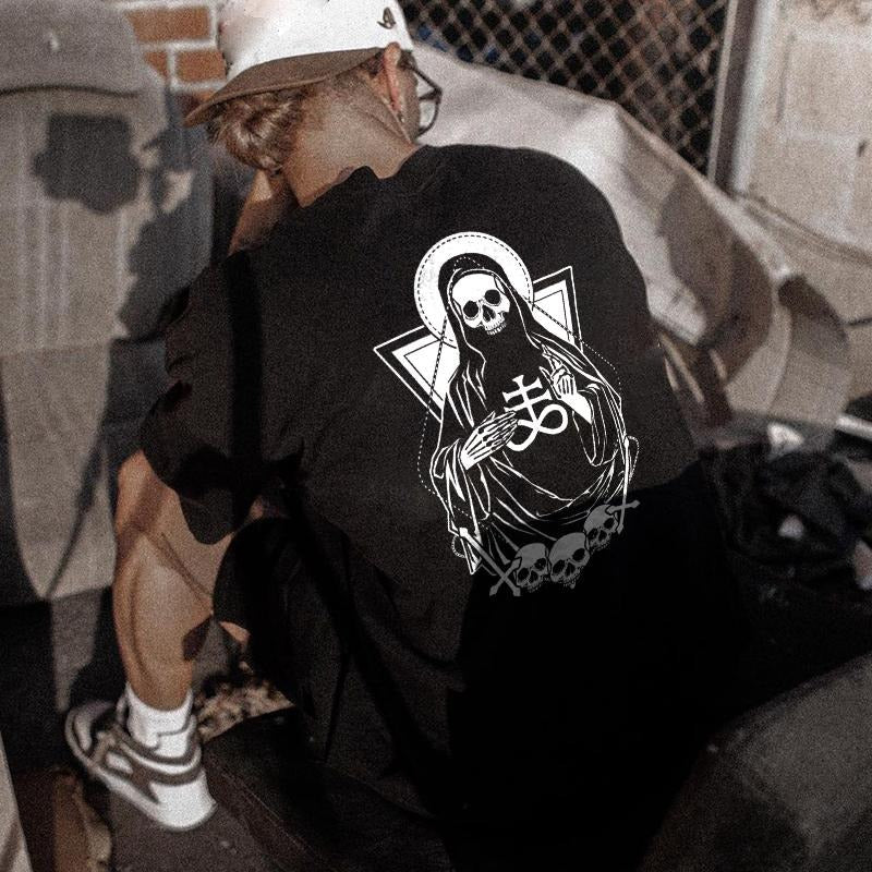 Free Leviathan cross print casual loose t-shirt designer - Naughty Clothes Men Hoodie Sweatshirt | PrintMintTees.com