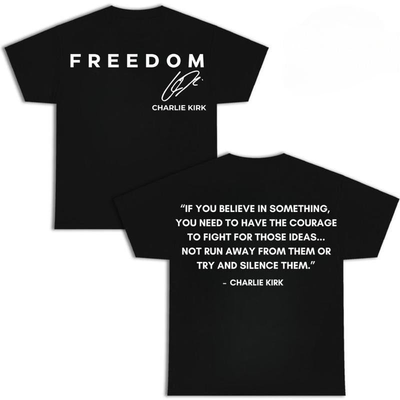 Freed0m Quote Shirt, Signature Tee, Political Activism T-Shirt, Conservative Apparel, Motivational Quote Top, Unisex...
