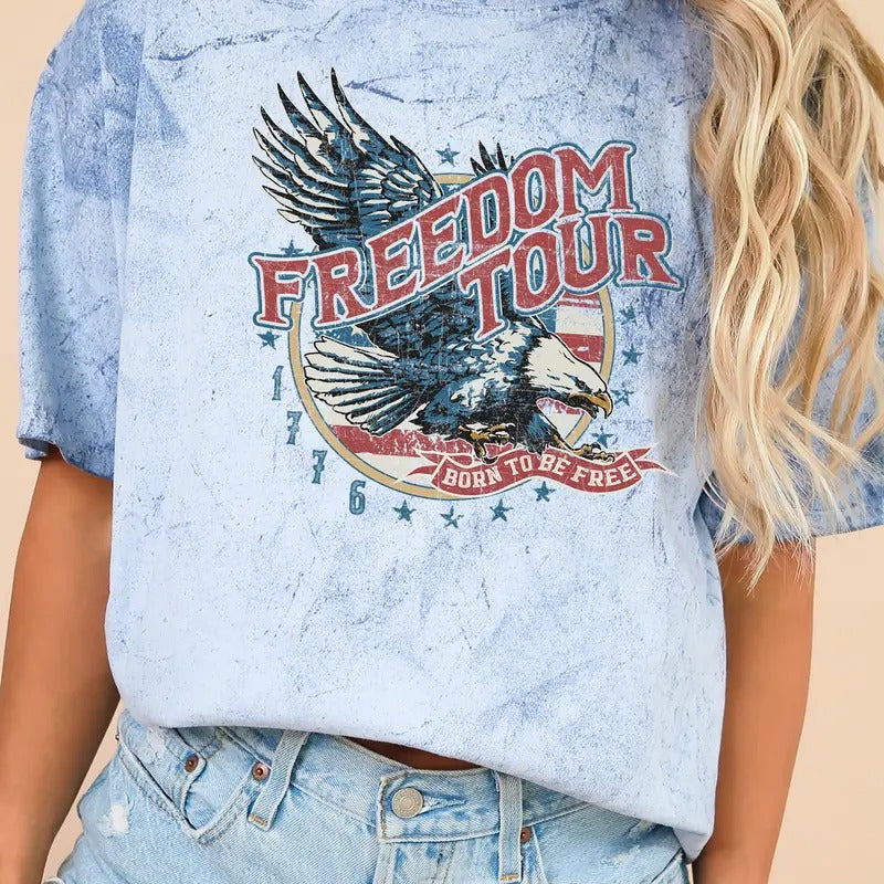 Freedom Tour, America, 1776, Flag, Fighter Jets, Color Blast, Comfort Colors Tshirt, Women's Comfort Color Tee, Tshirt...