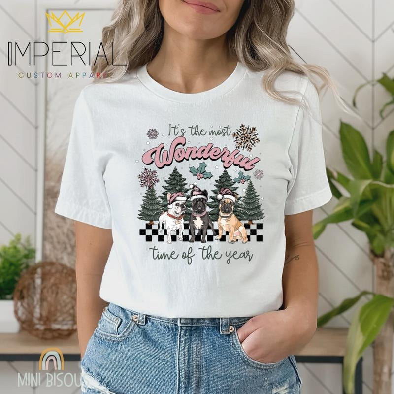 Frenchie Christmas Shirt, Family Matching Christmas Shirt, Christmas French Bulldog Tee, Xmas T-Shirt Hoodie Sweatshirt