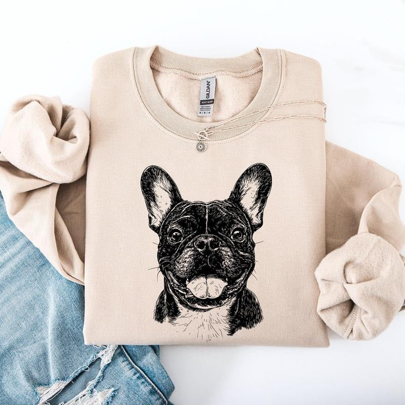 Frenchie, French Bulldog, Pet, Dog Breed Sweatshirt, Crew Neck, Women's, Crewneck T-Shirts, Hoodie | PrintMintTees.com