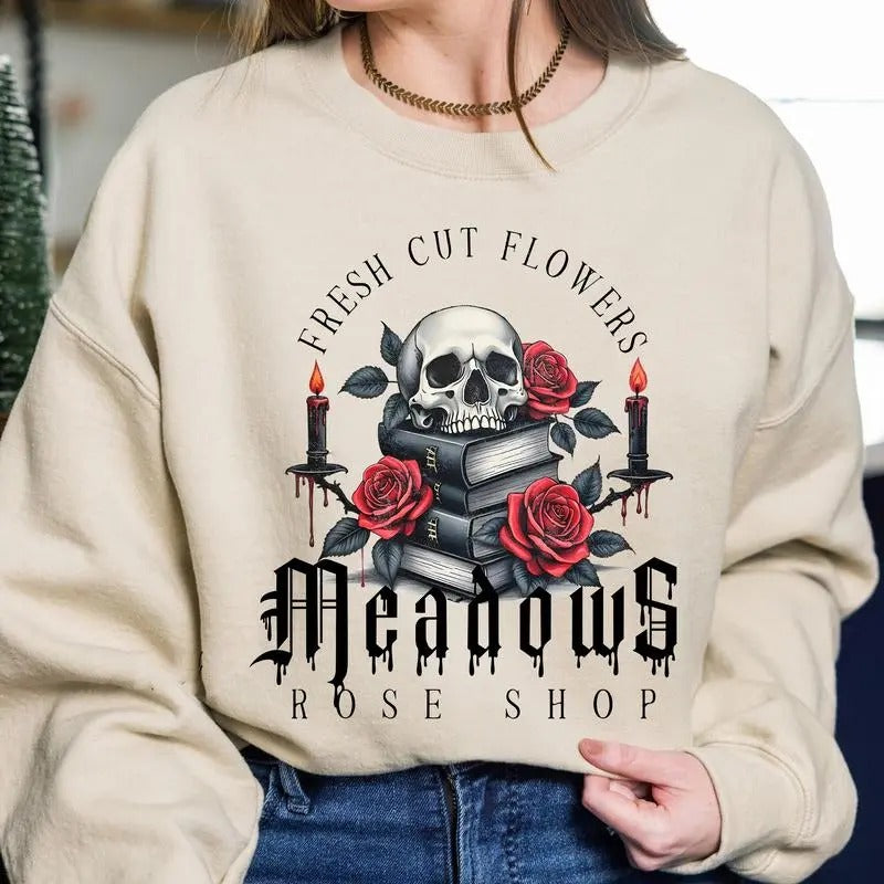 Fresh Cut Flowers Meadows Rose Shop Haunting Adeline Zade Meadows Romance Stars Dark Romance Her BookTok Smut Reader Bookish Soft Comfort Long Sleeves Fabric T-Shirts, Hoodie, Sweatshirt