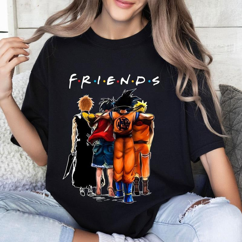 Friend Big Four Shonen Anime Tshirt Crewneck Hoodie Comfort Cotton Sweatshirt | PrintMintTees.com