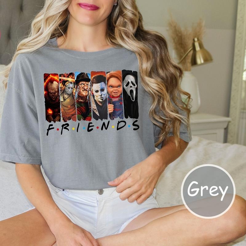 Friends Halloween Shirt, Horror Characters Friends Shirt, Halloween Horror Characters Shirt, Horror Movie Characters...