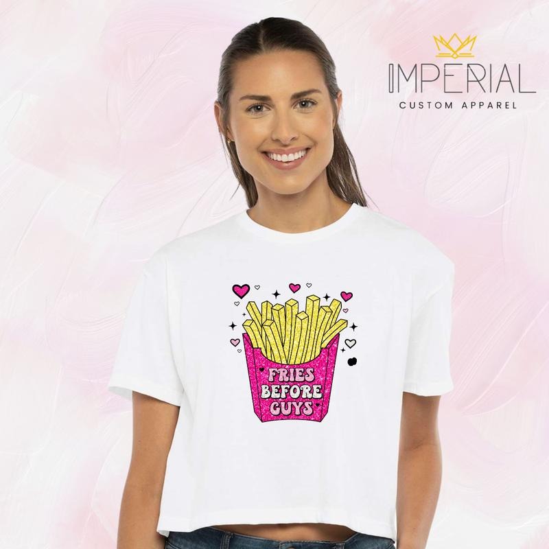 Fries Before Guys Valentine's Day T-Shirt, Valentine's Day Sweatshirt, Valentine's Day 2024 Sweatshirt, Vday Sweatshirt...