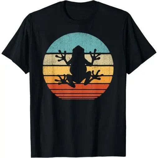 Frog Retro Vintage 60s 70s Sunset Amphibian Animal Men Women T-Shirt  Made in USA Hoodie Sweatshirt | PrintMintTees.com