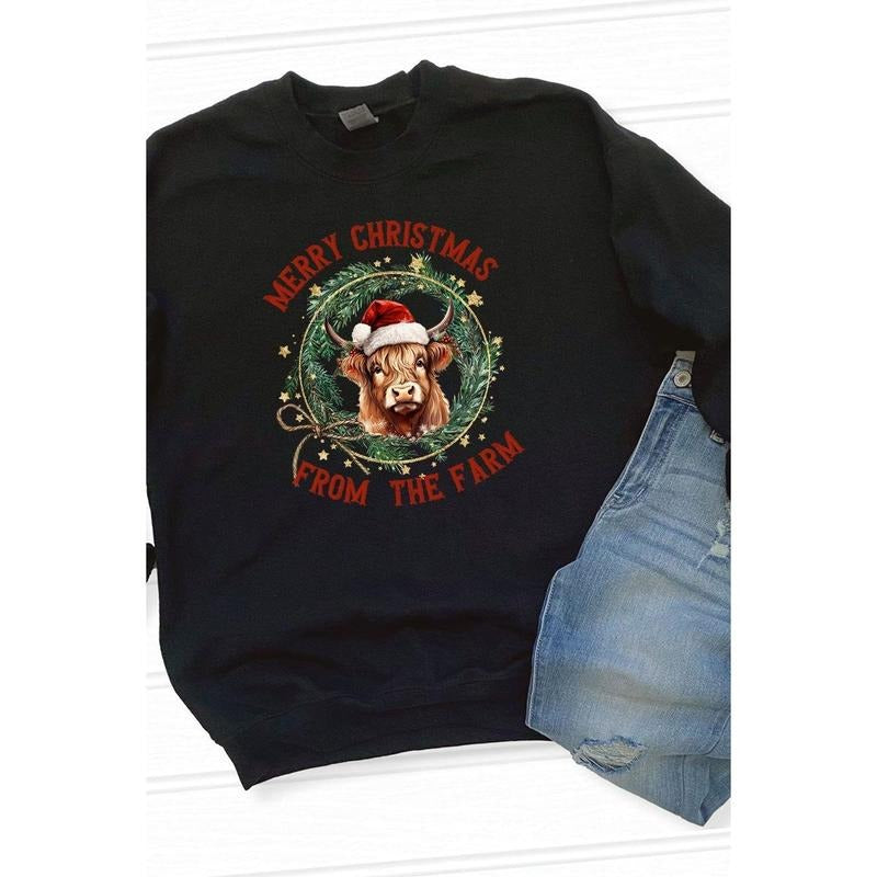 From The Farm Merry Christmas Unisex NuBlend Crew Sweatshirt Shirt Hoodie | PrintMintTees.com