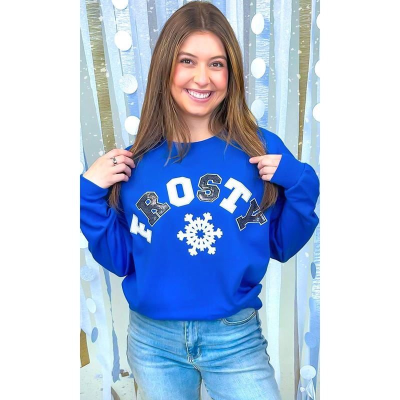 Frosty Sequin Christmas Graphic Sweatshirt Shirt Hoodie | PrintMintTees.com