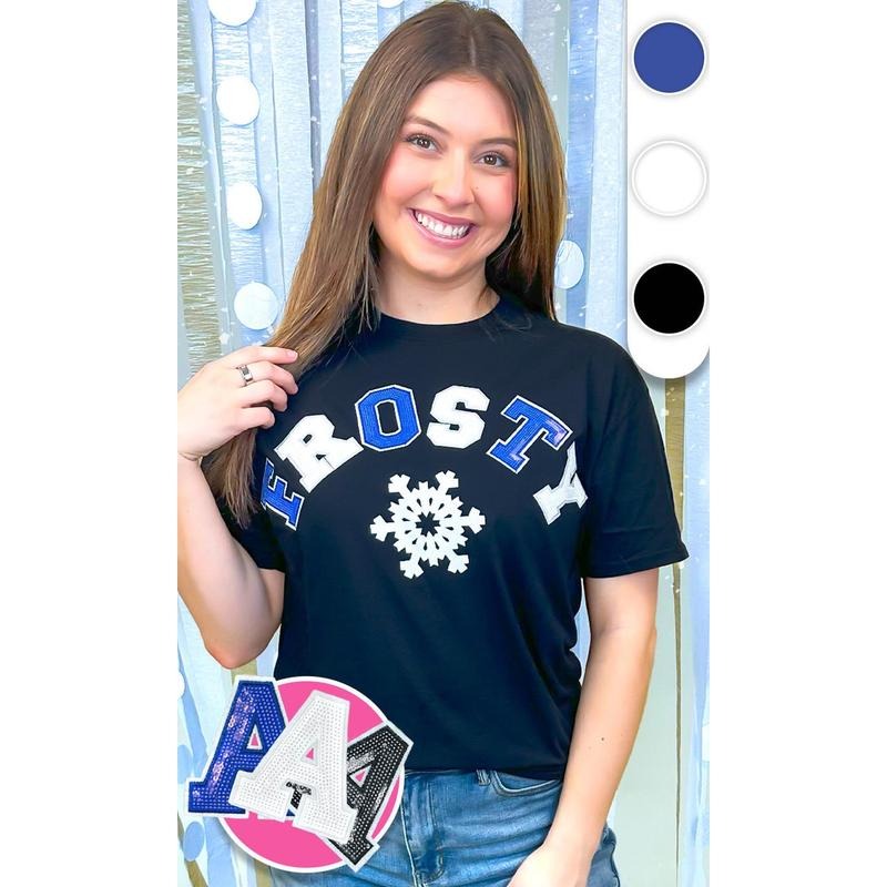 Frosty Sequin Christmas Graphic T-Shirt Hoodie Sweatshirt | PrintMintTees.com