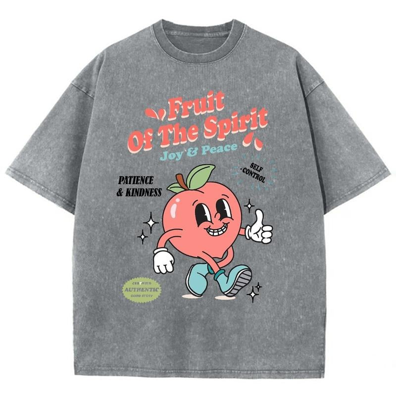 Fruit Of The Spirit Unisex Washed T-Shirt, Christian Jesus  t shirts, Vintage 90s Graphic Tee Gift Cotton Top, Mineral...