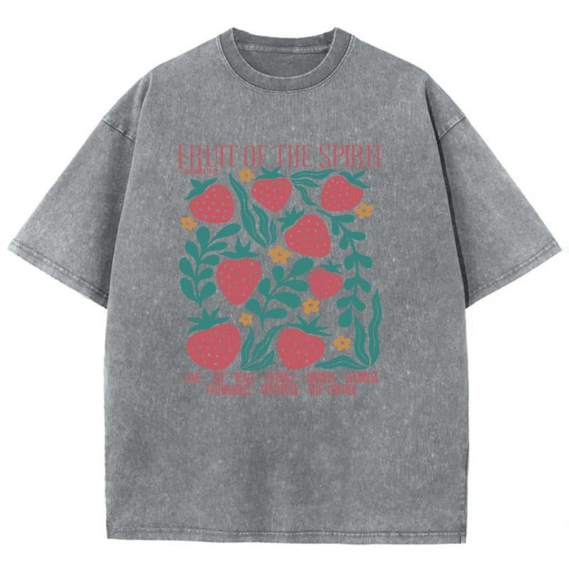 Fruit Of The Spirit Unisex Washed T-Shirt, Christian Jesus  t shirts, Vintage 90s Graphic Tee Gift Cotton Top, Mineral...