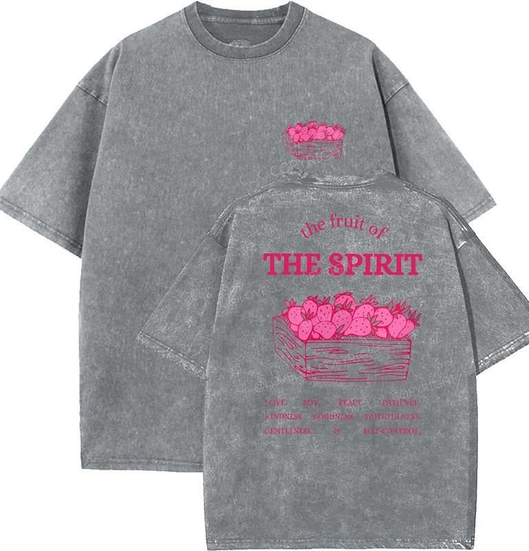 Fruit Of The Spirit Unisex Washed T-Shirt, Vintage 90s Graphic Tee, Gift Top Womenswear Cotton Hoodie, Sweatshirt