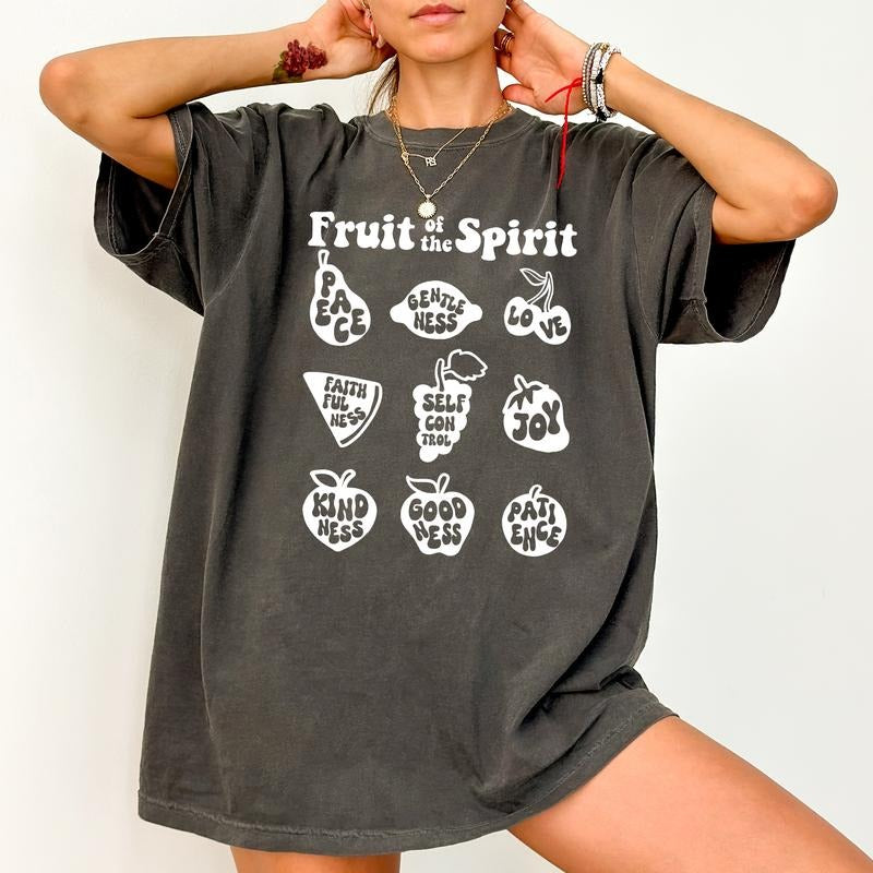 Fruit of the Spirit Shirt Comfort Colors, Retro Fruit Unhinged Unisex T-Shirt,  Christian Religious Gift, Vintage...