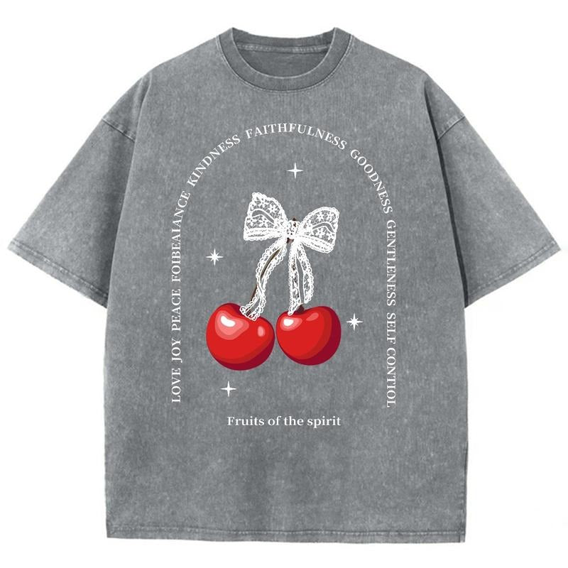 Fruits Of The Spirit Unisex Washed T-Shirt, Christian Jesus  t shirts, Vintage 90s Graphic Tee Gift Cotton Top, Mineral...