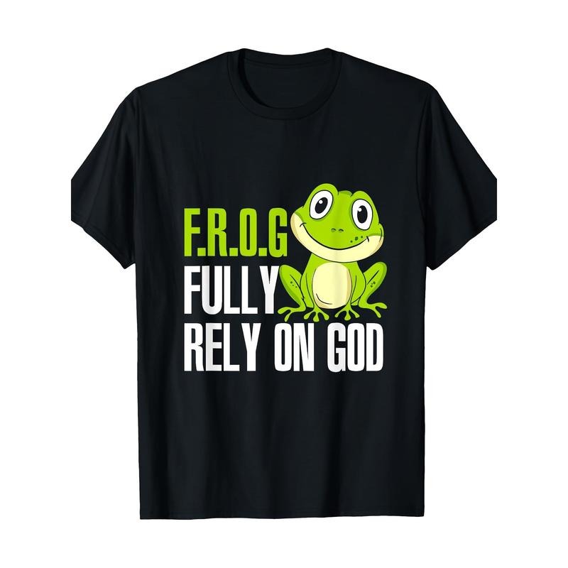 Fully Rely On God Christian Frog Lover MP 100% Cotton T-Shirt made in usa Hoodie Sweatshirt | PrintMintTees.com