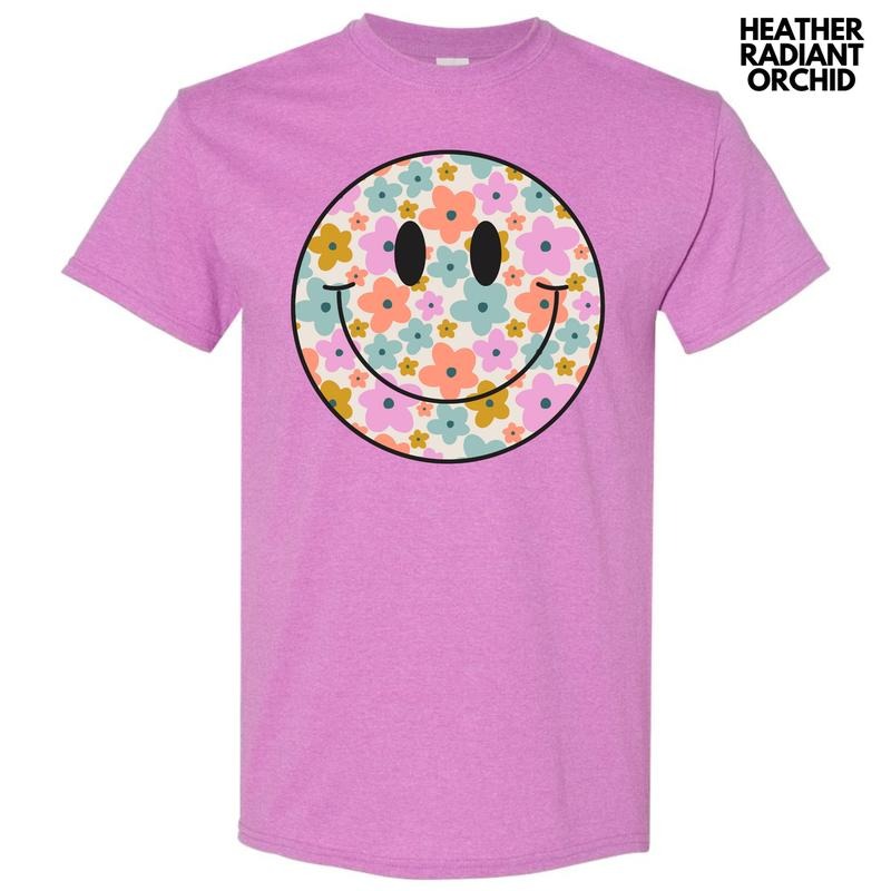 Fun Flower Happy Face Gildan Short Sleeve T-Shirt 'NLB' Hoodie, Sweatshirt | PrintMintTees.com
