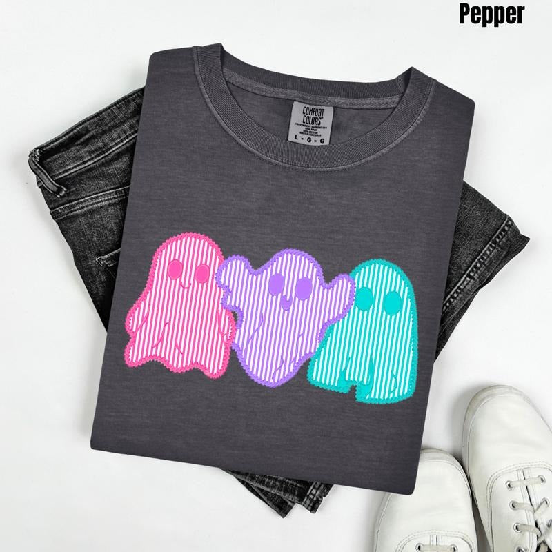 Fun Little Ghost Trio Comfort Colors T-Shirt 'NLB' Hoodie, Sweatshirt | PrintMintTees.com