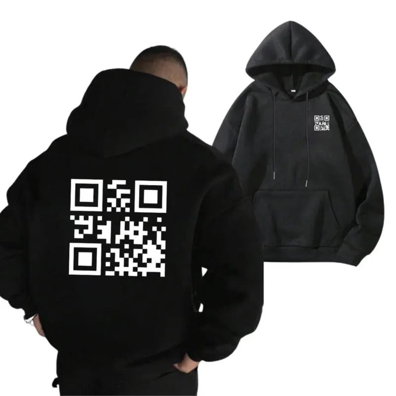 Functional QR Code Hoodie Standout, womenswear shirt, menswear, streetwear, for him for her, Fit top classic Sweatshirt...
