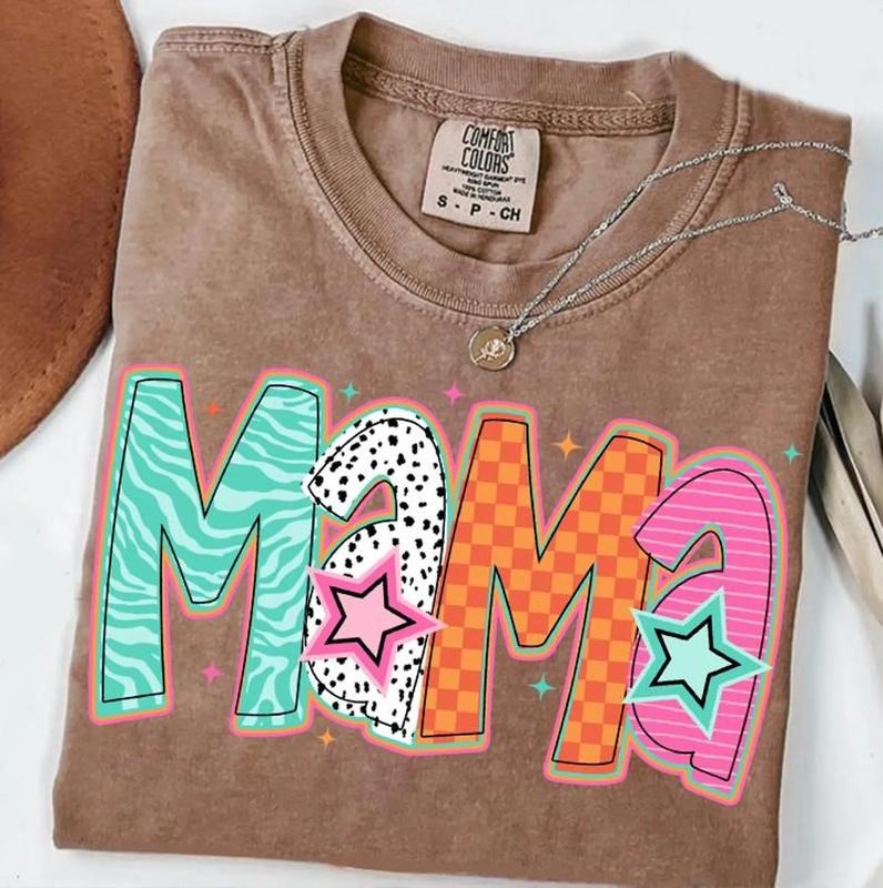 Funky Colorful Mama Graphic Shirt ~ Unisex Apparel Relaxed Fit Printed In The USA Clothing Womenswear Casual Comfort...