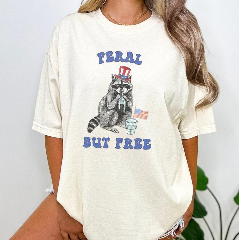 Funny 4th Of July Tshirt, Graphic Raccoon Shirt, Independence Day Shirt, Patriotism Shirt, 1776 TShirt, Trendy USA Shirt,...