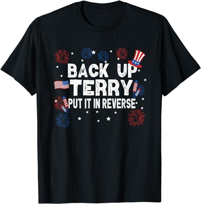 Funny 4th of July Shirts For Men, Back Up Terry Shirt Put It In Reverse Funny 4th of July T-Shirt Top Casual Cotton...