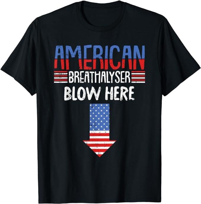 Funny 4th of July Shirts For Men, Breathalyzer 4th Of July Funny American Flag Patriotic T-Shirt Menswear Top Casual...