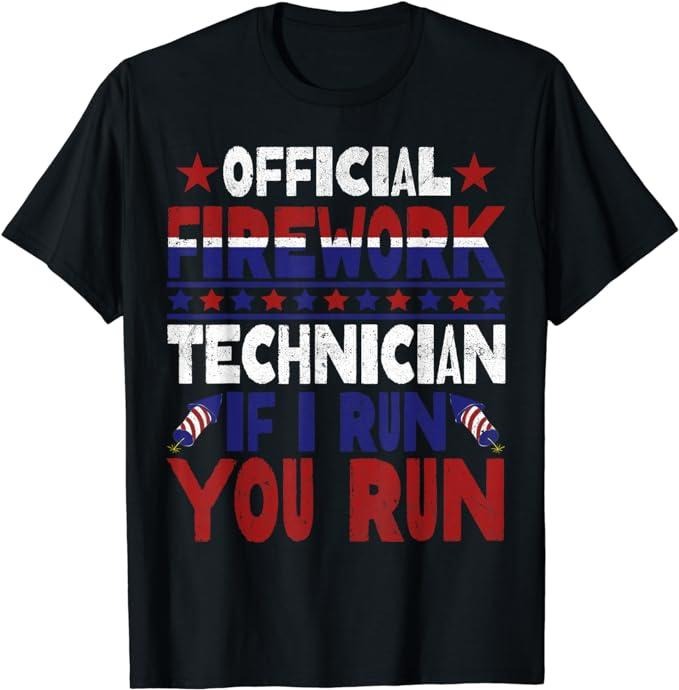 Funny 4th of July Shirts For Men, Firework Technician 4th Of July Funny USA Pyro-technician T-Shirt Menswear Top Casual...