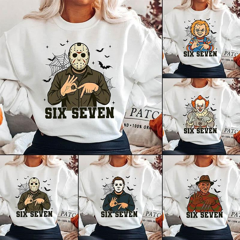 Funny 67 Halloween Sweatshirt, Six Seven Shirt, 6 7 Movie Killers Sweatshirt, Halloween Sweatshirts Hoodie