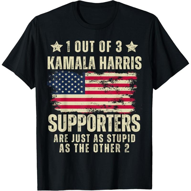 Funny Anti Kamala Harris Stupid Joke American Flag USA Humor T-Shirt made in usa Hoodie Sweatshirt | PrintMintTees.com