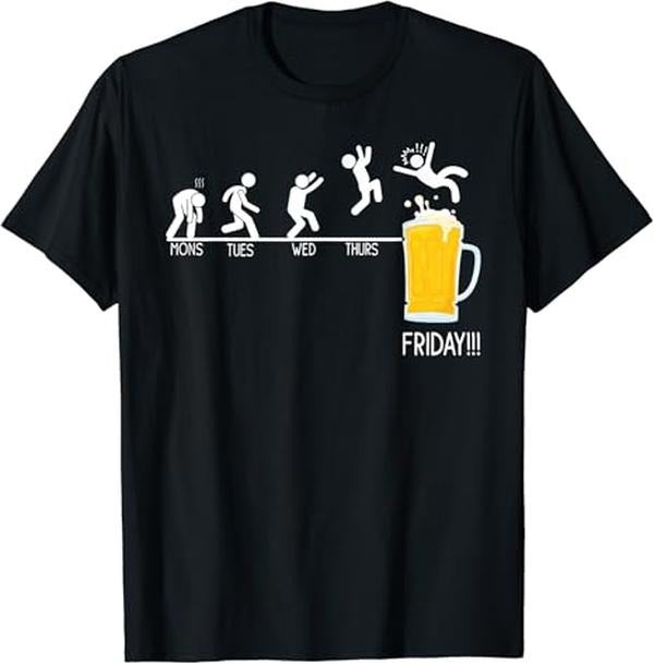 Funny Bar Shirts Monday Tuesday Wednesday Thursday Friday Beer Drinking Menswear Top Funny Shirts Night Out Casual Classic T-Shirts, Hoodie, Sweatshirt