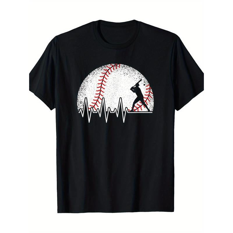 Funny Baseball Heartbeat Baseball Player T-Shirt-100% Cotton-220g made in usa Hoodie Sweatshirt | PrintMintTees.com