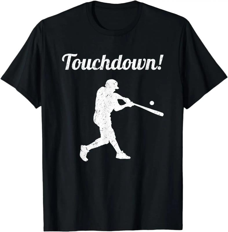Funny Baseball Shirt, Touchdown Baseball Vintage Retro Baseball Player Gift T-Shirt Menswear Top Menswear Top Hoodie...