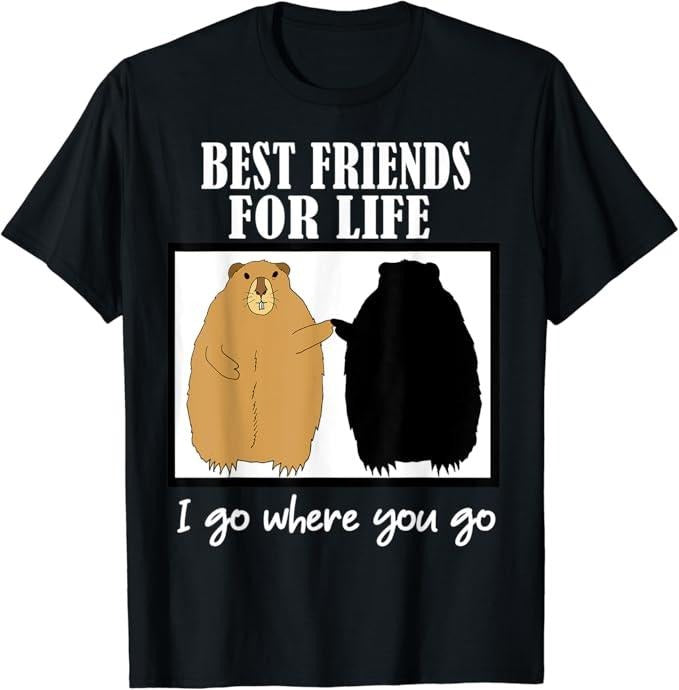 Funny Best Friend Shirts, Gift For Best Friend, Best Friends For Life Groundhog Day Funny Meme Quote Joke T-Shirt...