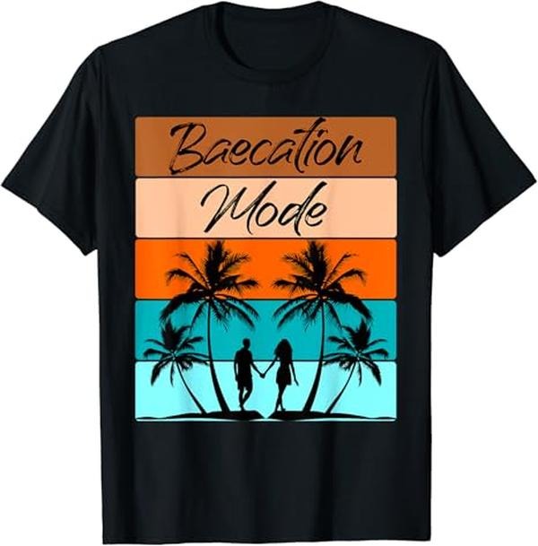 Funny Best Friend Shirts Best Friend Retro Baecation Mode Girlfriend Boyfriend Couples Vacation Basic Comfort Cotton T-Shirts, Hoodie, Sweatshirt