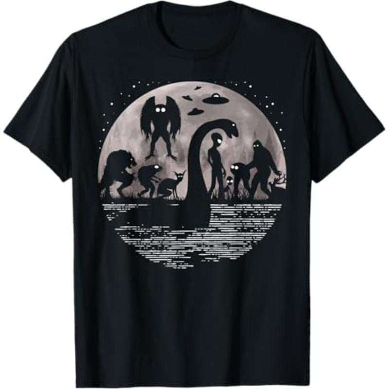 Funny Bigfoot Loch Ness Monster Mothman And Aliens! Funny Cryptid T-Shirt Hoodie Sweatshirt | PrintMintTees.com
