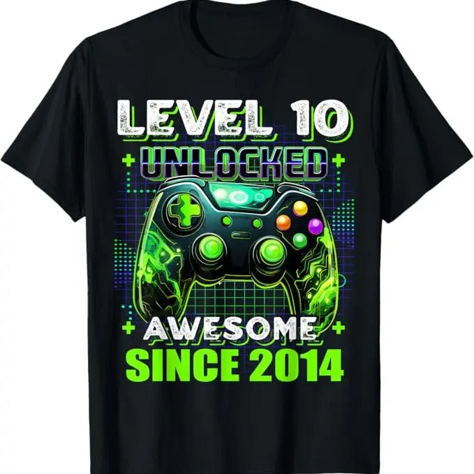 Funny Birthday Shirts, 10th Birthday Gamer 10 Year Old Funny Bday Boy Ten Son T-Shirt For Men
