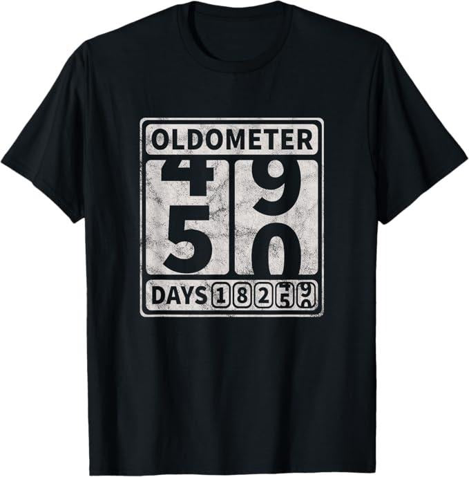 Funny Birthday Shirts, 50th Birthday Gift Funny Oldometer 49-50 T-Shirt - Menswear Top Hoodie Sweatshirt | PrintMintTees.com