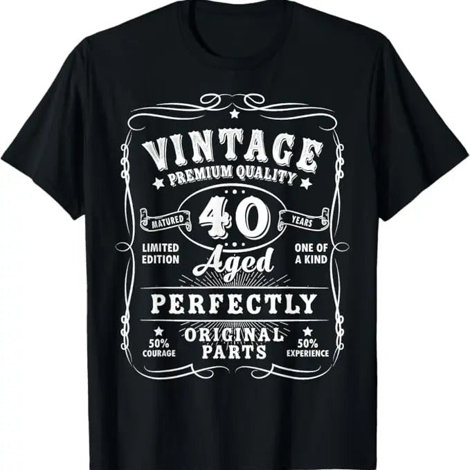 Funny Birthday Shirts, Vintage 40th Birthday Decorations Men Gag Funny 40 Birthday T-Shirt
