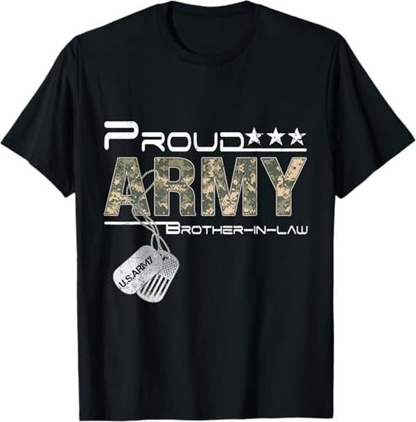 Funny Brother in Law Shirts, Gift For Brother, Proud Army Brother-In-Law US Army Graduation Brother-In-Law T-Shirt