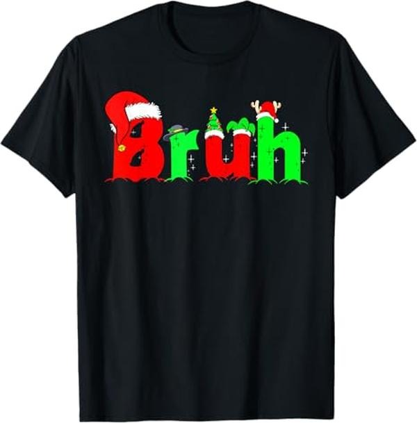 Funny Bruh Shirt, Bruh Funny Saying Bro Christmas Pajamas Xmas T-Shirt - Menswear Top Hoodie Sweatshirt | PrintMintTees.com