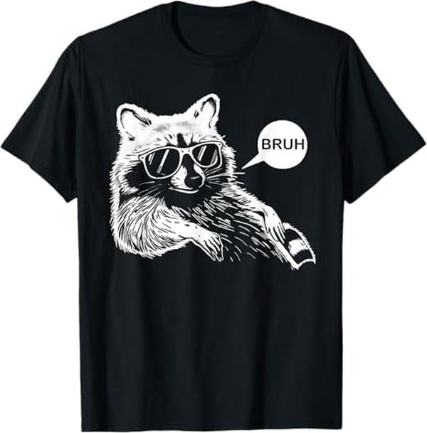 Funny Bruh Shirt, Bruh Raccoon Funny Trash Panda Lover Racoon Meme Slang T-Shirt