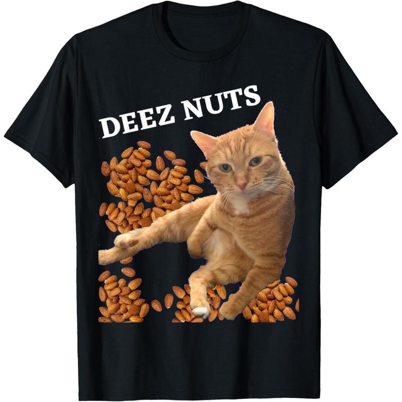 Funny Cat Deez Nuts Joke T-Shirt made in usa Hoodie Sweatshirt | PrintMintTees.com