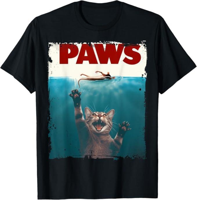 Funny Cat Shirts, Paws Kitten Meow Parody Funny Cat Lover Gifts Cute Cat T-Shirt