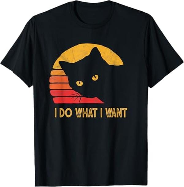 Funny Cat Shirts, Retro I Do What I Want With My Cat Funny gift T-Shirt - Menswear Top Hoodie, Sweatshirt | PrintMintTees.com