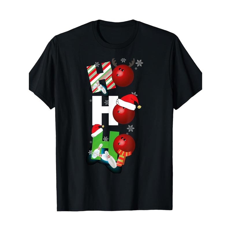Funny Christmas Bowling Alley Pajamas Player Matching Bowler 220g 100% Cotton T-Shirt made in usa Hoodie Sweatshirt