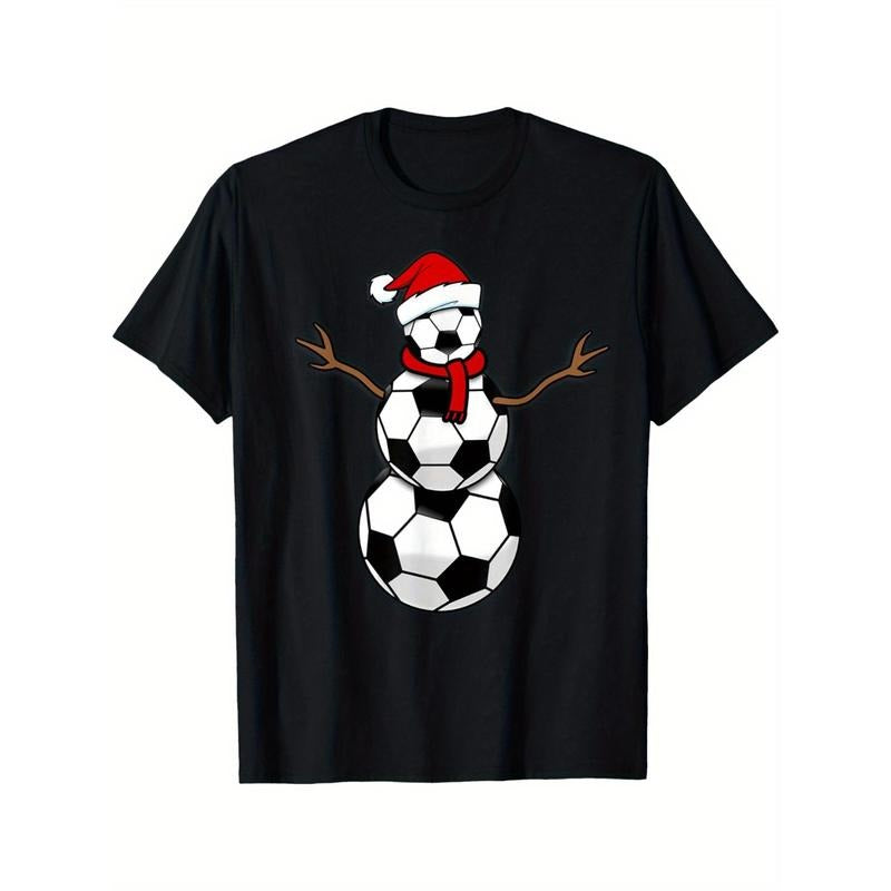 Funny Christmas Football Santa Claus Snowman Men's T-Shirt T-Shirt made in usa Hoodie Sweatshirt | PrintMintTees.com