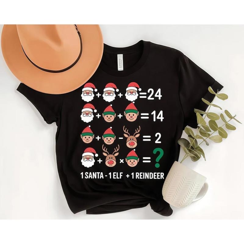 Funny Christmas Math Shirt: Santa Elf Reindeer Equation Tee Suitable for men and women Hoodie Sweatshirt | PrintMintTees.com