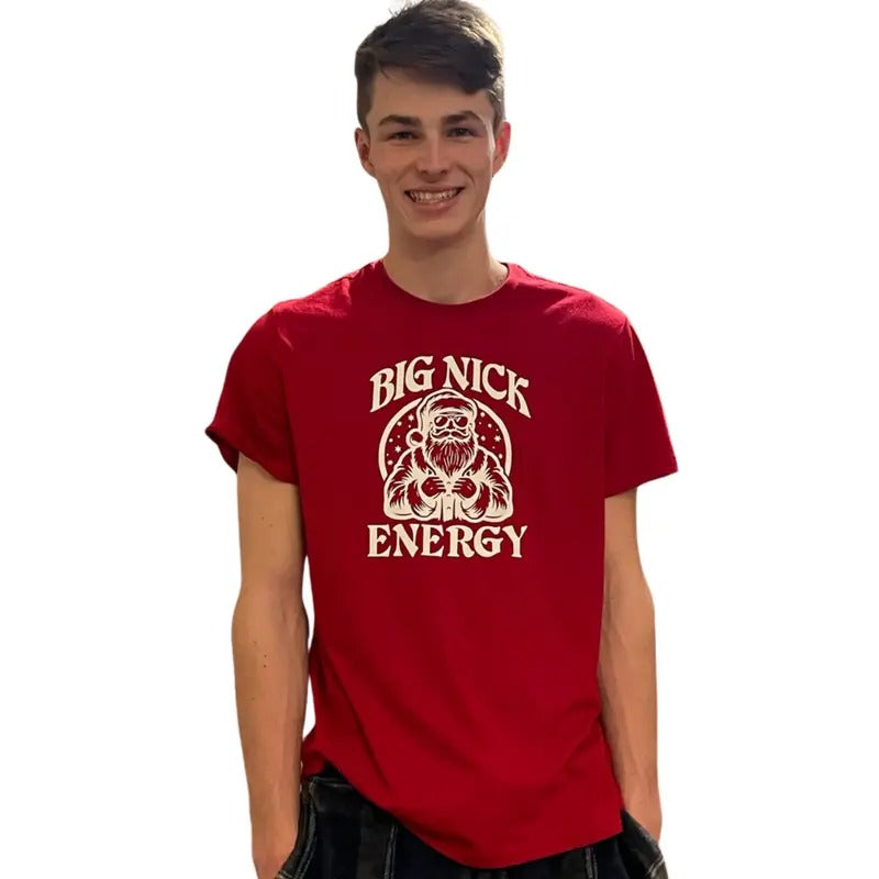 Funny Christmas Shirt, Santa Claus Tee, Big Nick Energy T-Shirt Hoodie Sweatshirt | PrintMintTees.com