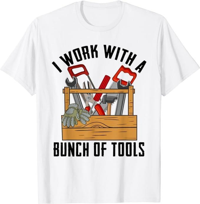 Funny Construction Work Shirts, Funny Construction Worker Gift Carpenter Woodworker Handyman T-Shirt Menswear Casual...