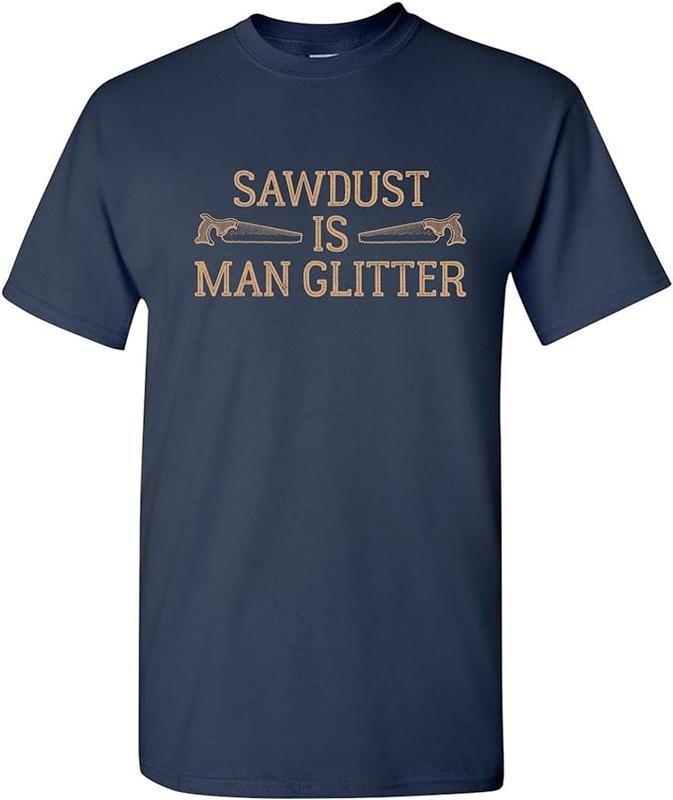 Funny Construction Work Shirts, Sawdust is Man Glitter Funny Dad Handyman Carpenter T Shirt Menswear Casual Cotton Hoodie...